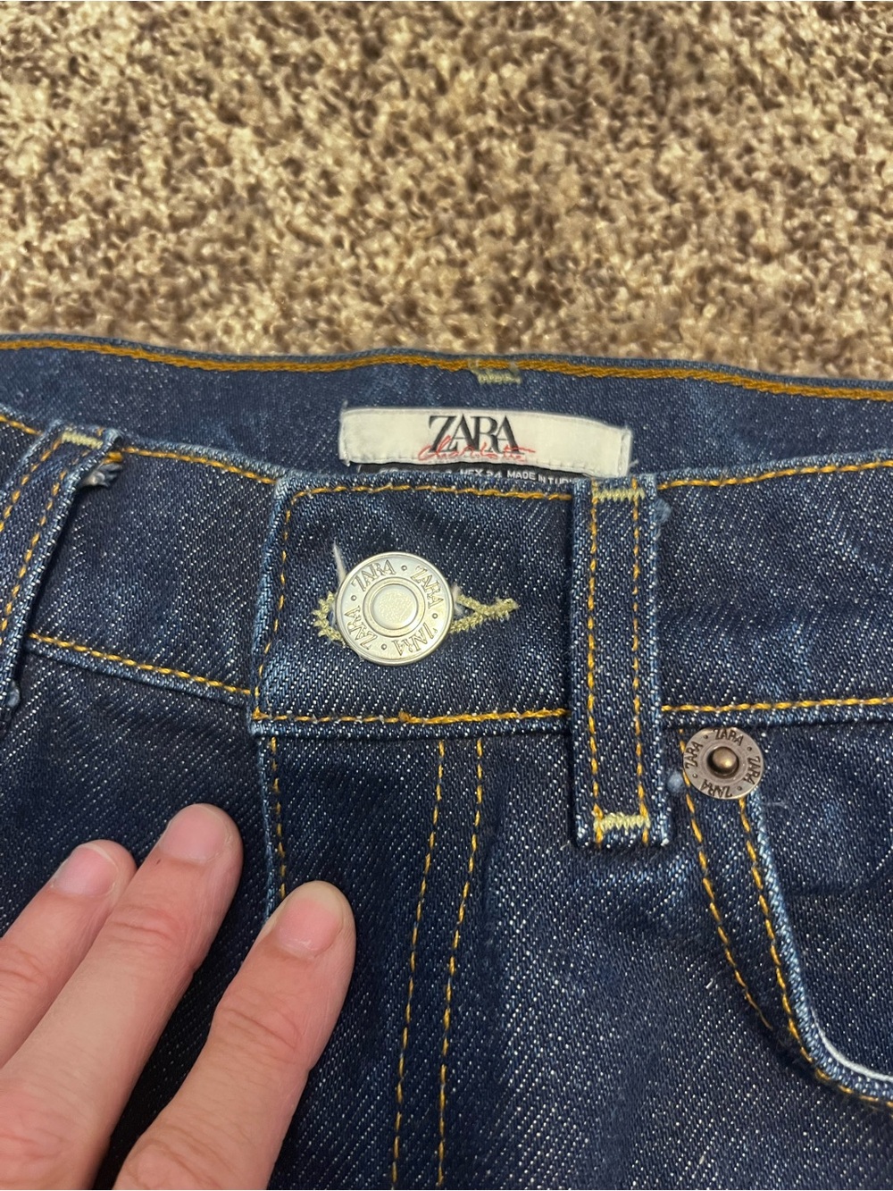 Zara High Rise Wide Leg Jeans Dark Wash Denim Size 2 EU 34 - Picture 4 of 11